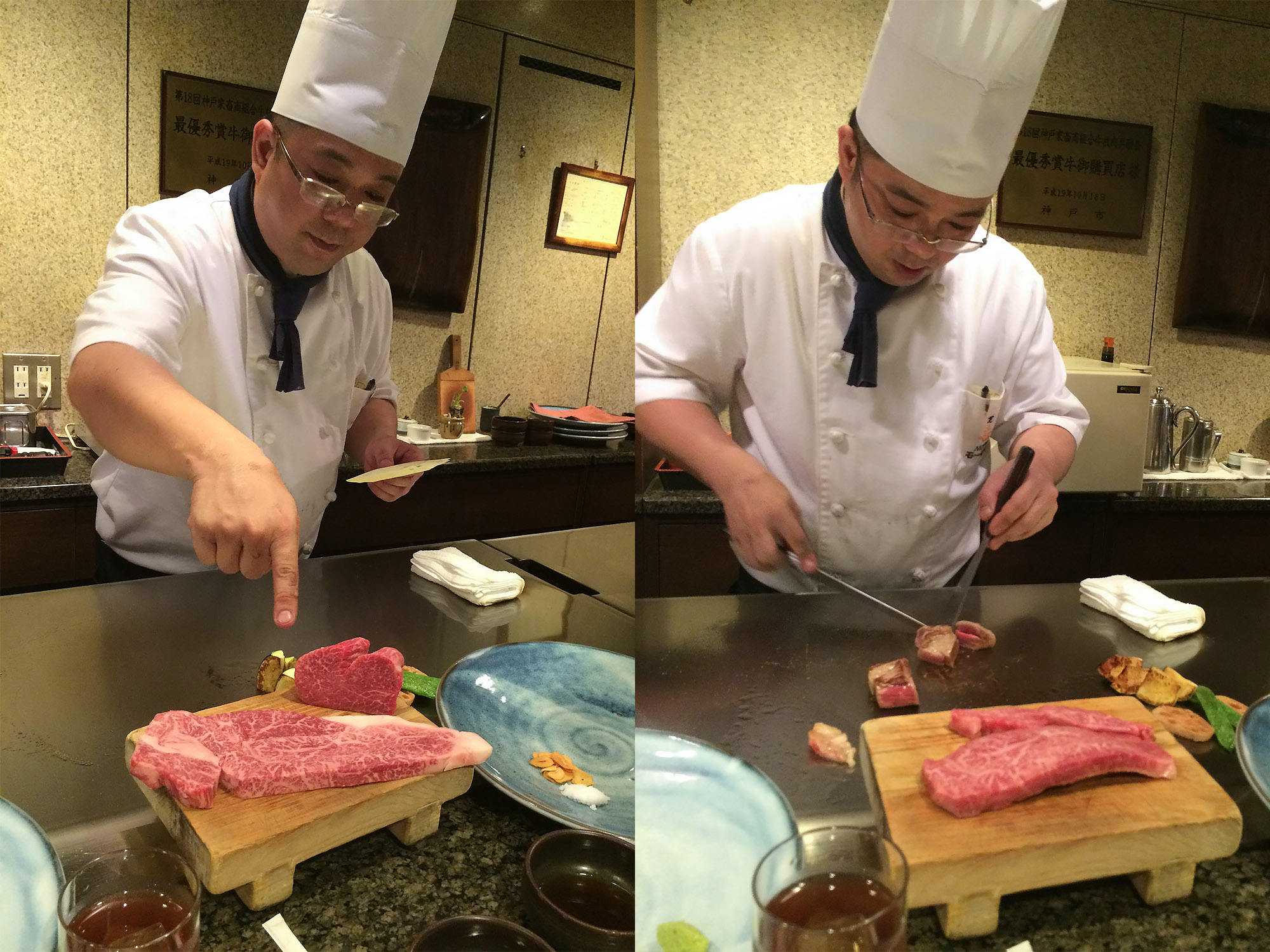 神戶牛開始烹調