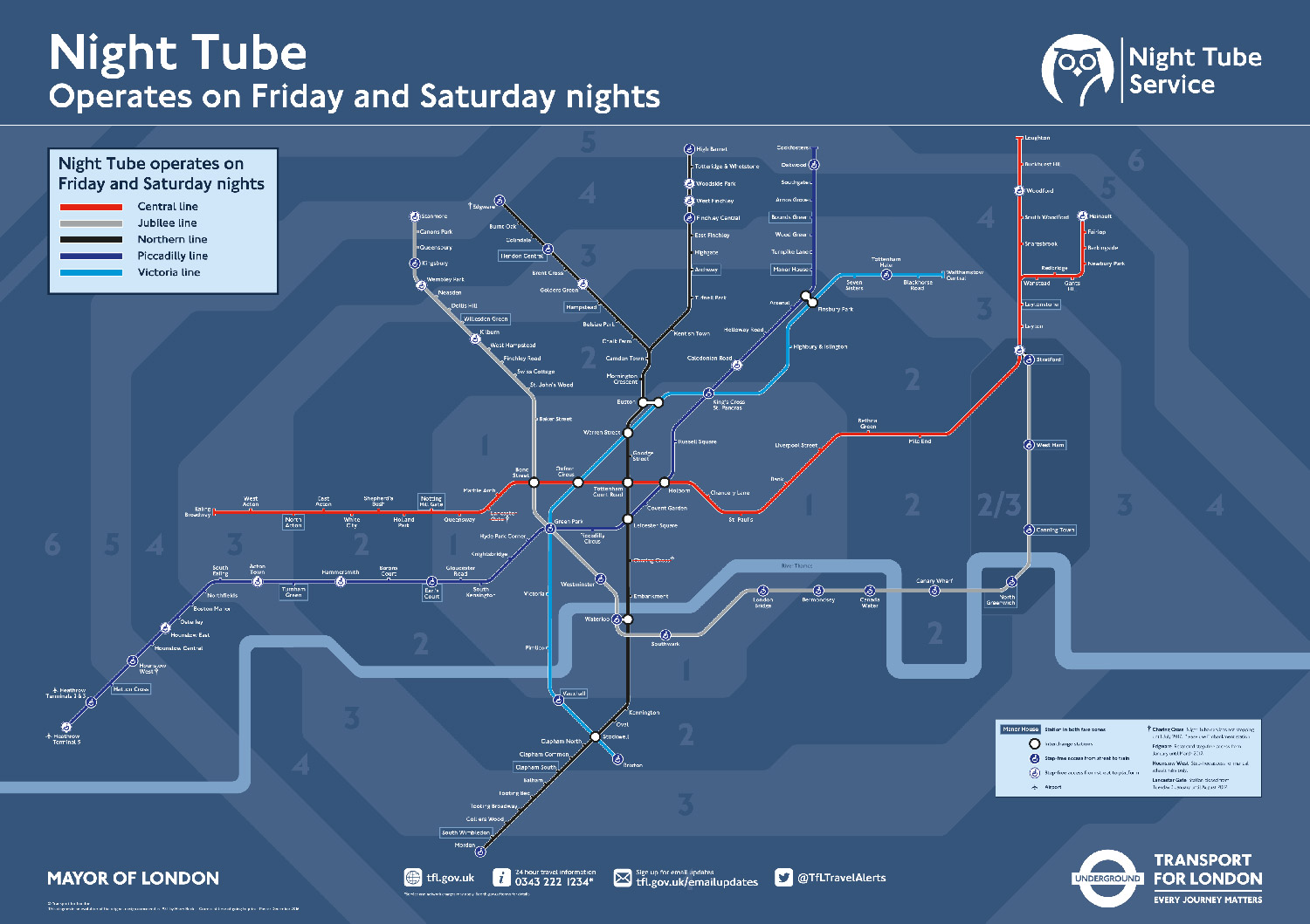 倫敦交通 11種交通工具全攻略：夜間地鐵路線地圖night tube