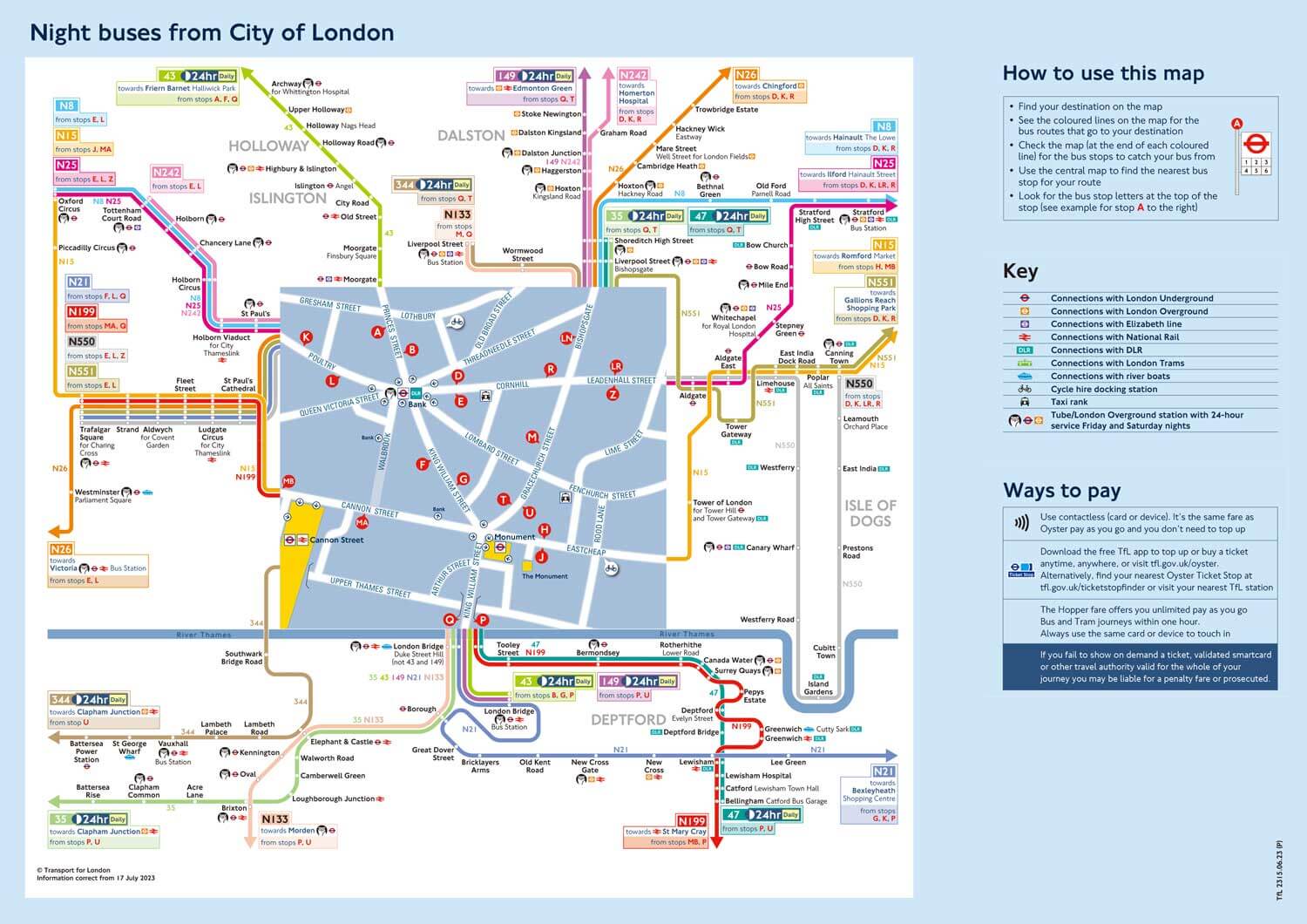 倫敦夜間巴士地圖