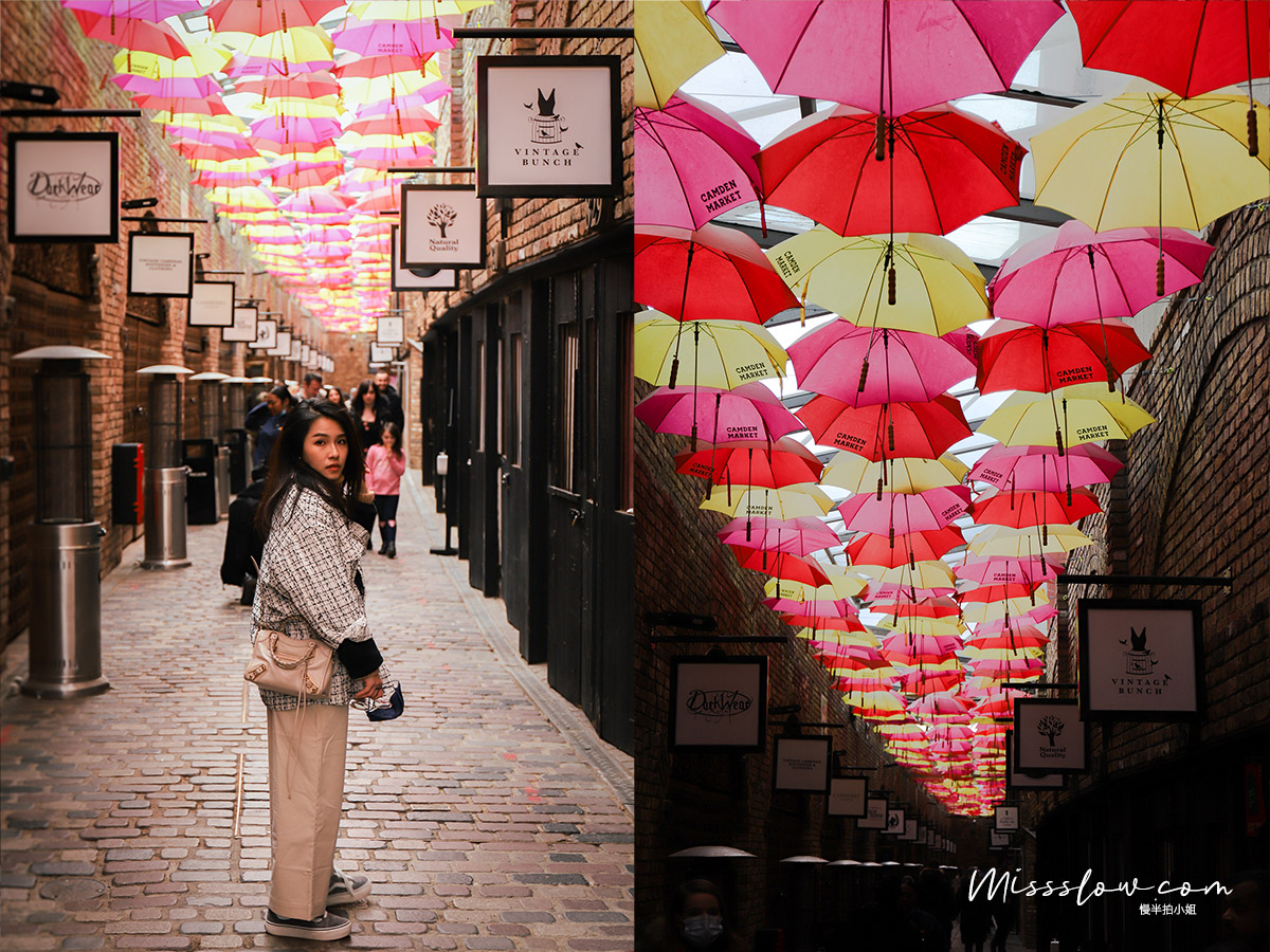 Camden Market肯頓市集內在IG上超紅的彩色雨傘街Umbrella street
