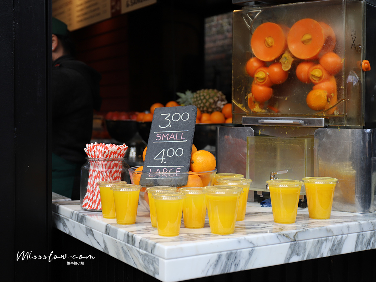 Camden Market肯頓市集攤販小吃 現搾柳橙汁