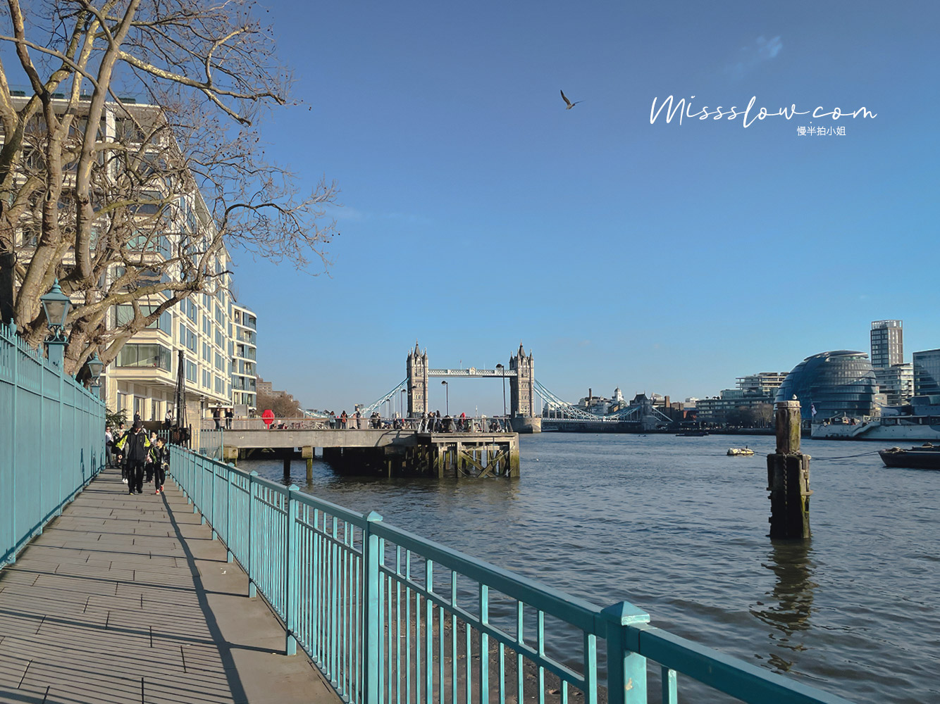 倫敦塔橋Tower Bridge超美的行人步道散步看風景