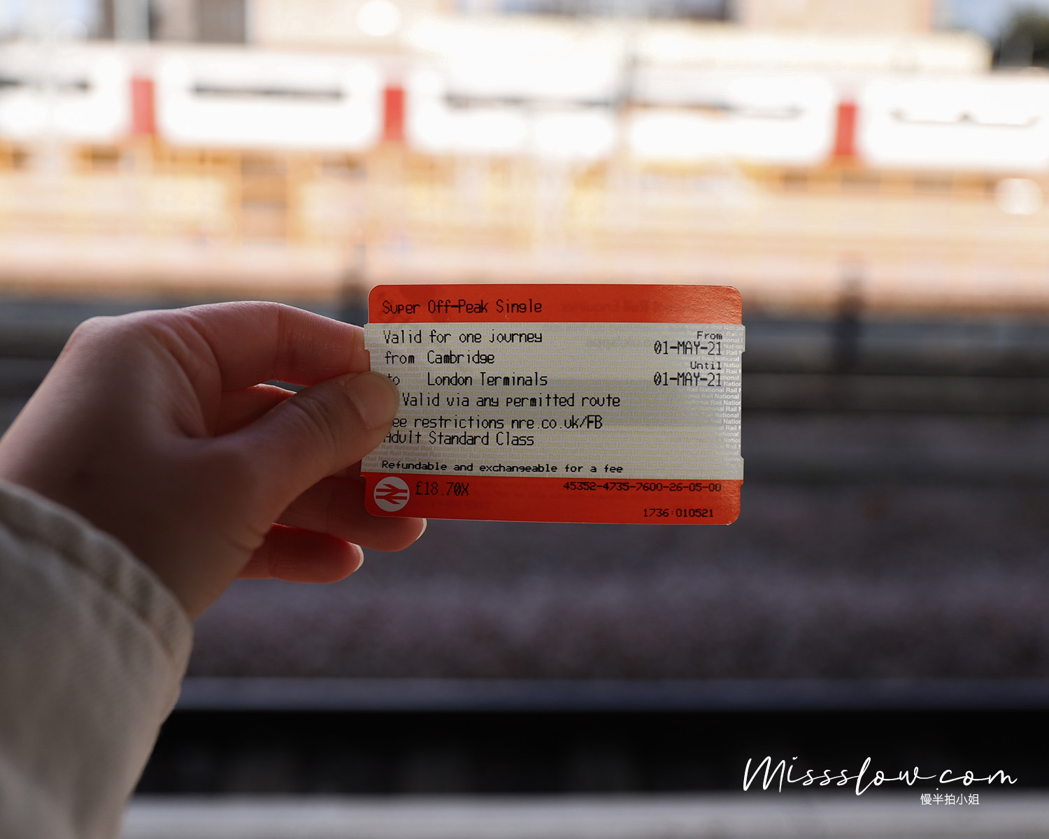 劍橋往返倫敦交通_從倫敦搭火車到劍橋的橘色紙本火車票，但現在已經可以在線上購買電子車票囉！