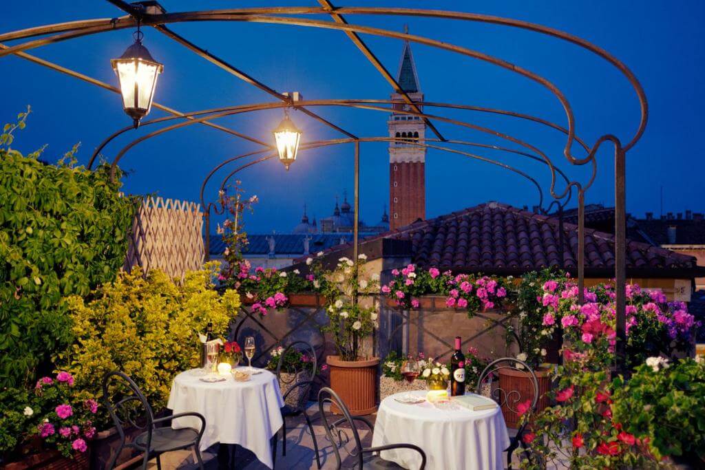 Hotel Firenze Venice戶外花園露台