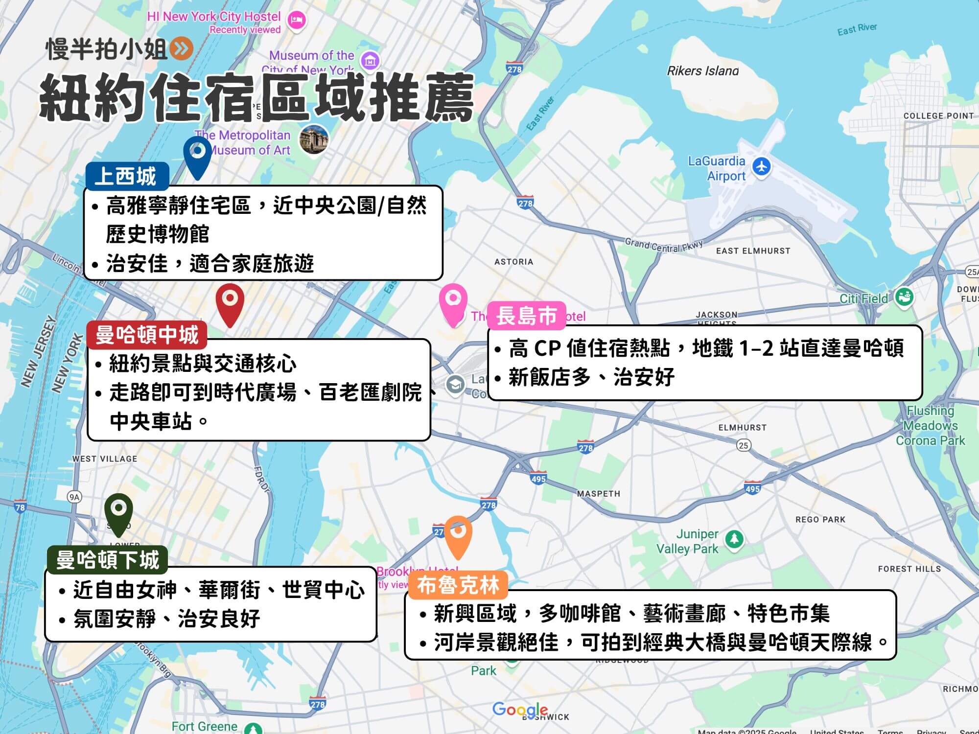紐約住宿推薦地圖